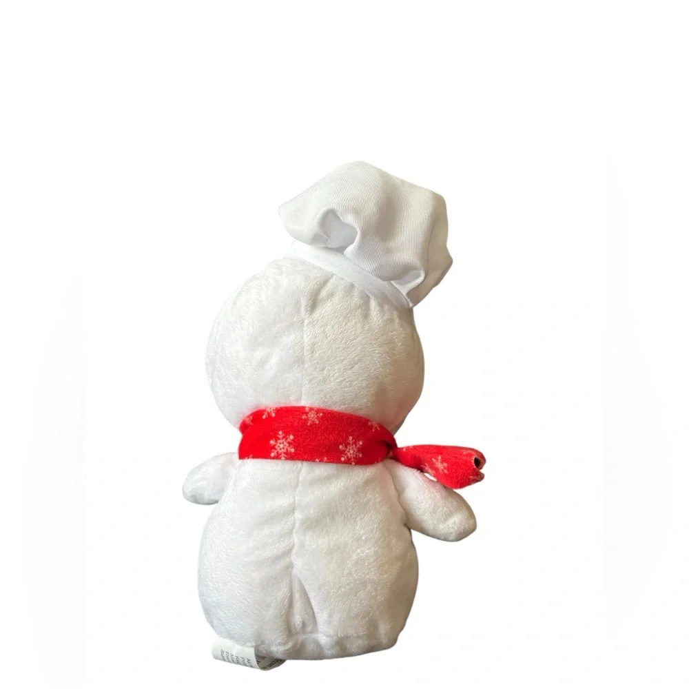 10” Holiday Bake Snowman Plush w Chef Hat Red Scarf Christmas Winter Stuffed Toy - Picture 3 of 6